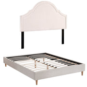 Artiss Queen Bed Frame with Storage Scalloped Velvet Headboard Wooden Platform Base BFRAME-ZORA-IRIS-Q-GR
