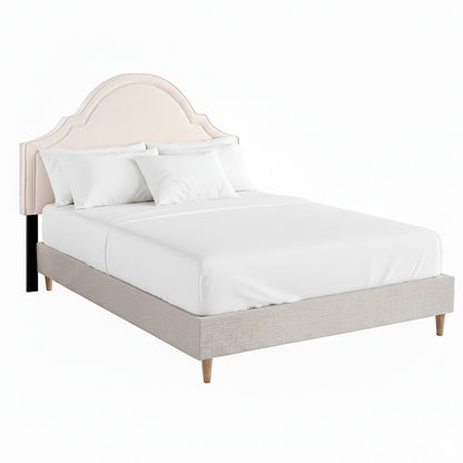 Artiss Queen Bed Frame with Storage Scalloped Velvet Headboard Wooden Platform Base BFRAME-ZORA-IRIS-Q-GR