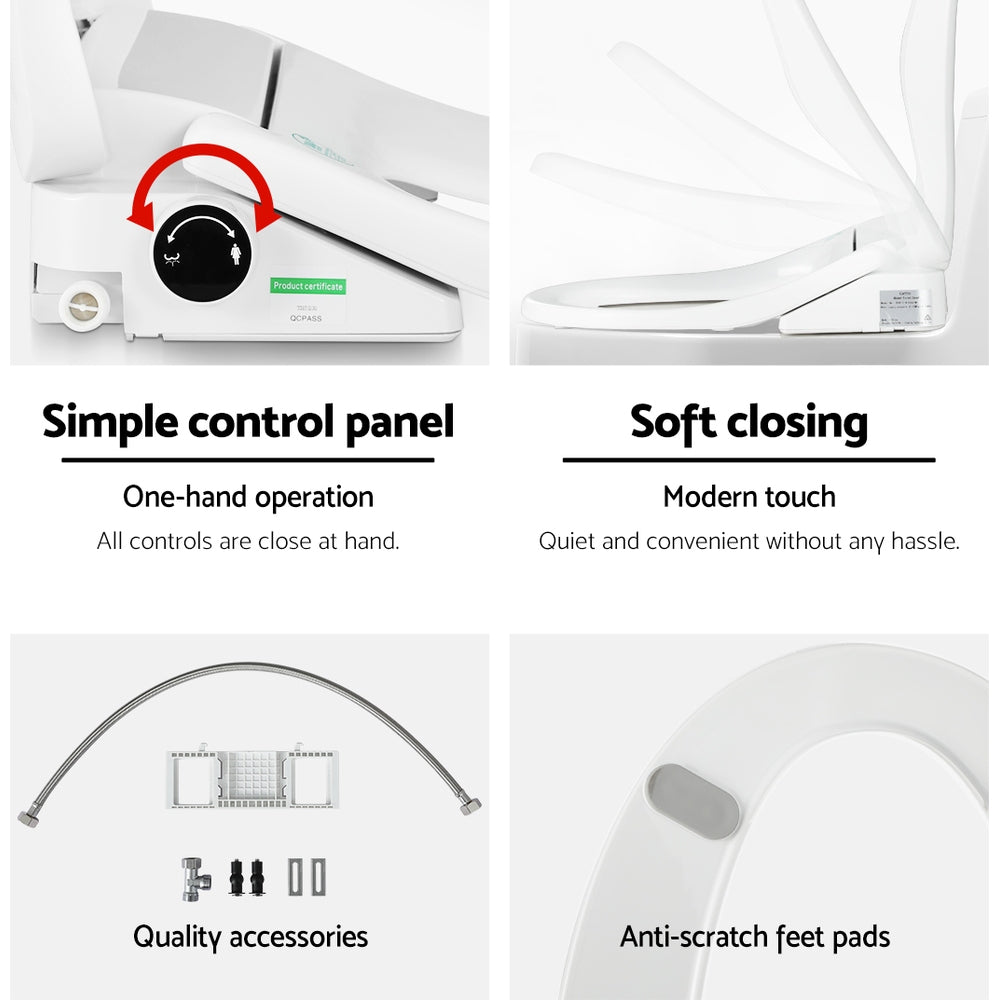 Cefito Electric Bidet Toilet Seat Cover Auto Smart Water Wash Dryer Night Light BIDET-E-N-505V-WH