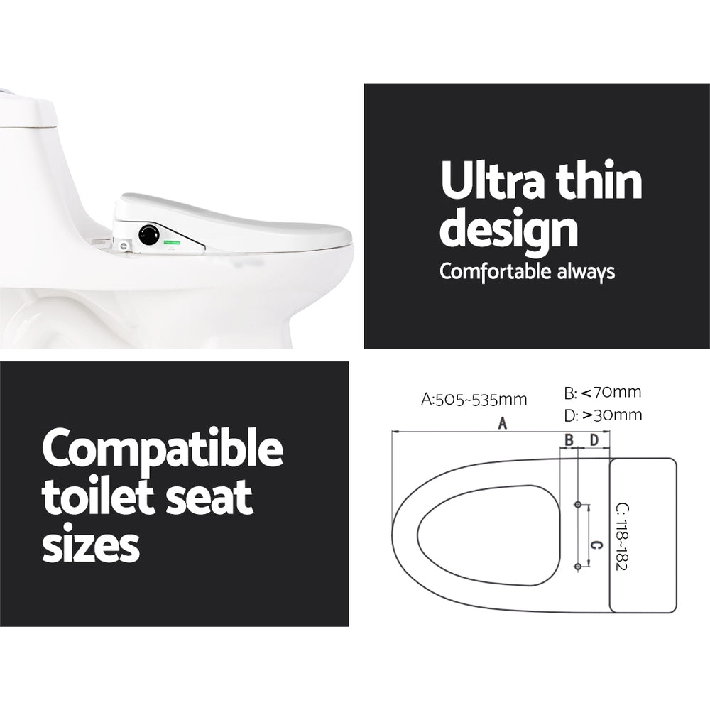 Cefito Electric Bidet Toilet Seat Cover Auto Smart Water Wash Dryer Night Light BIDET-E-N-505V-WH