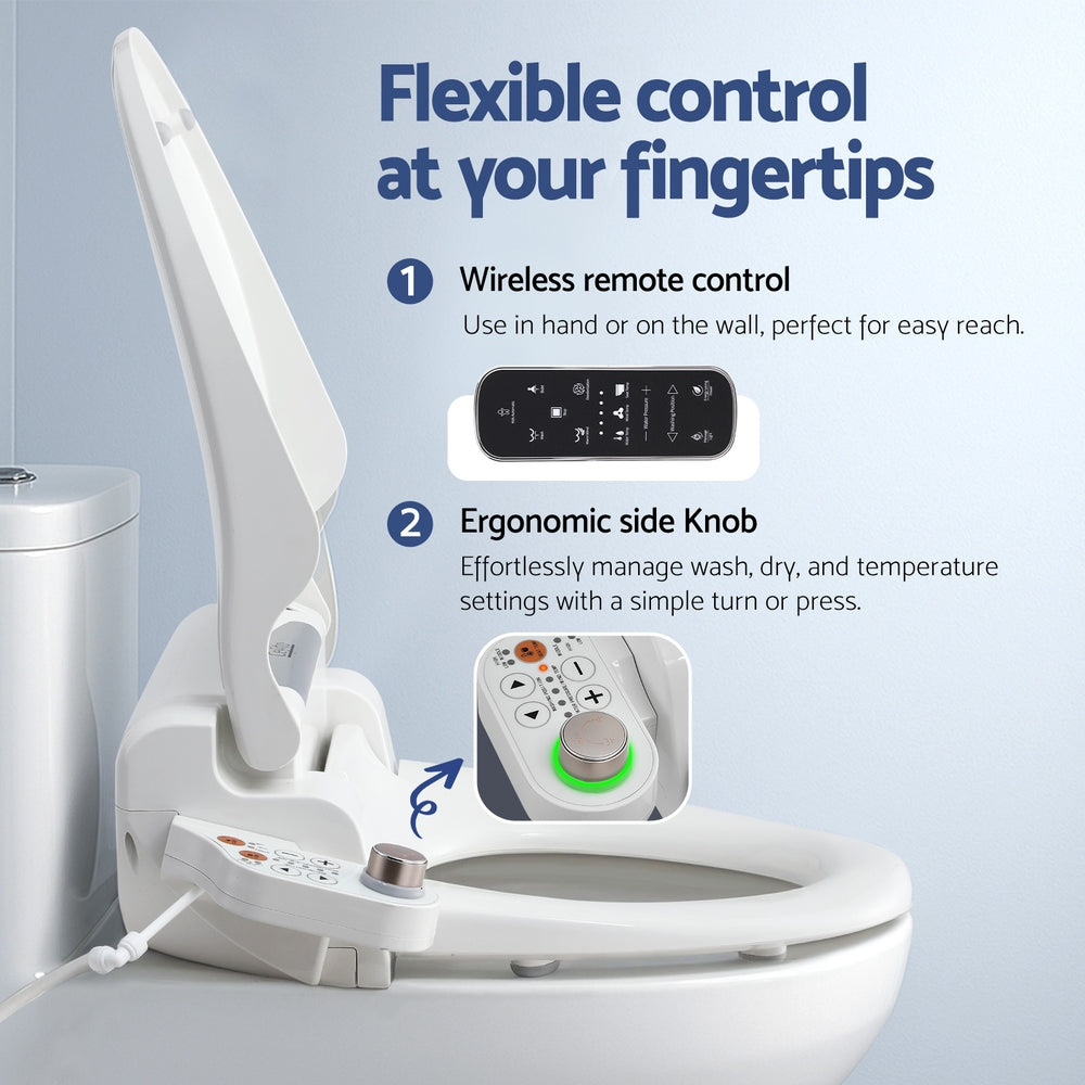 Cefito Electric Bidet Toilet Seat Cover LED Night Light Heated Seat with Remote BIDET-ELEC-3618Y-WH