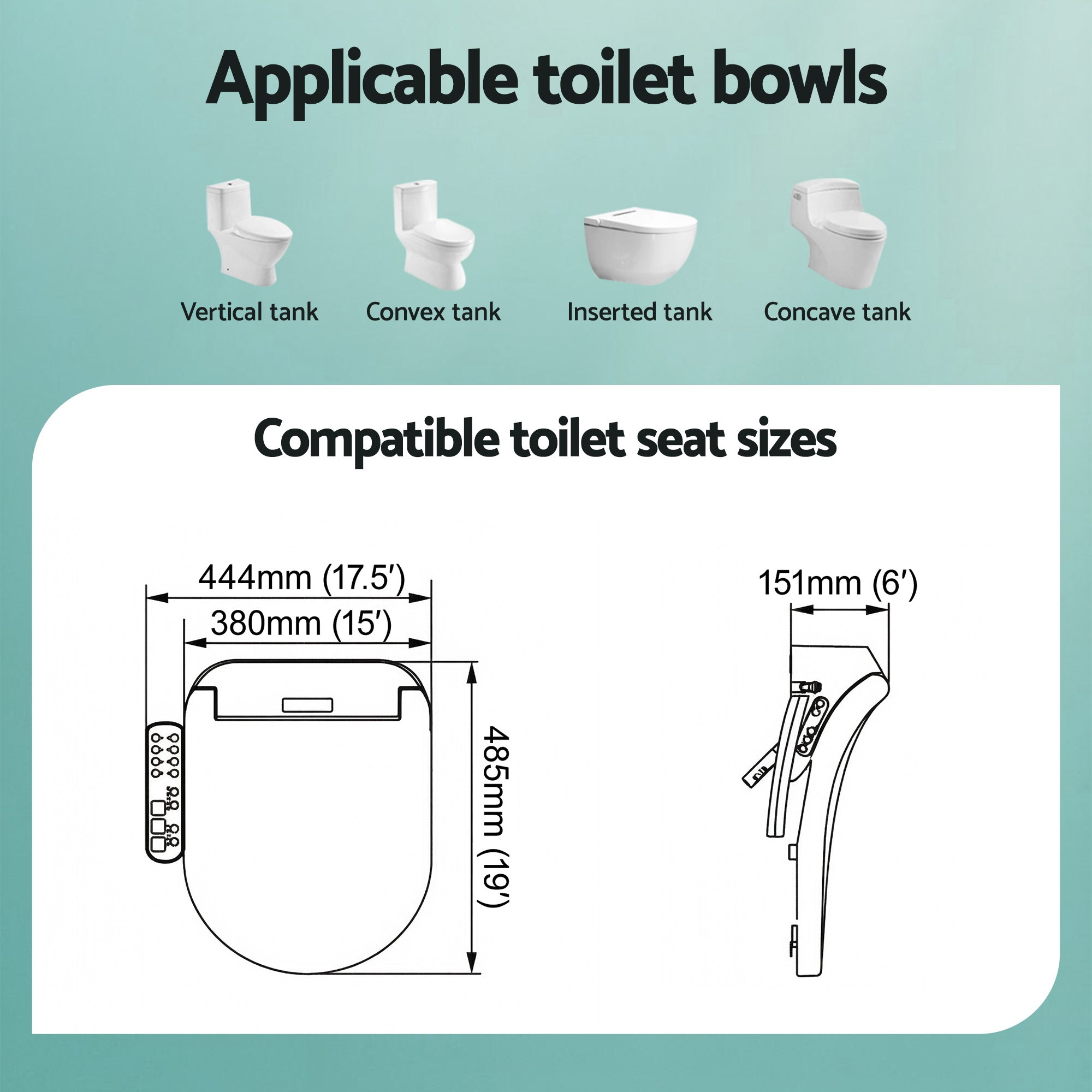 Cefito Smart Electric Bidet Toilet Seat Cover D-Shape SIAA Material Certified BIDET-ELEC-370D-WH
