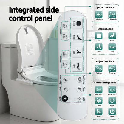 Cefito Smart Electric Bidet Toilet Seat Cover D-Shape SIAA Material Certified BIDET-ELEC-370D-WH