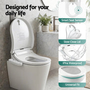 Cefito Smart Electric Bidet Toilet Seat Cover D-Shape SIAA Material Certified BIDET-ELEC-370D-WH