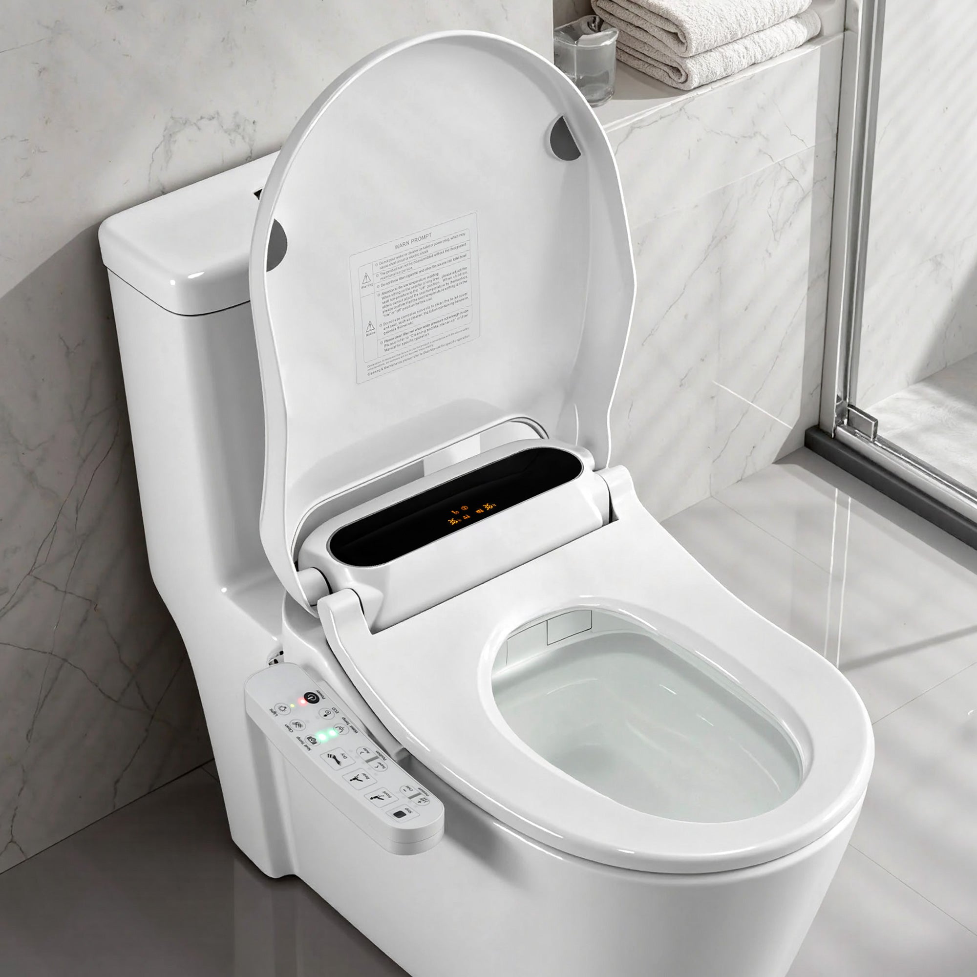 Cefito Smart Electric Bidet Toilet Seat LED Display Heated Dryer WaterMark BIDET-ELEC-371D-WH