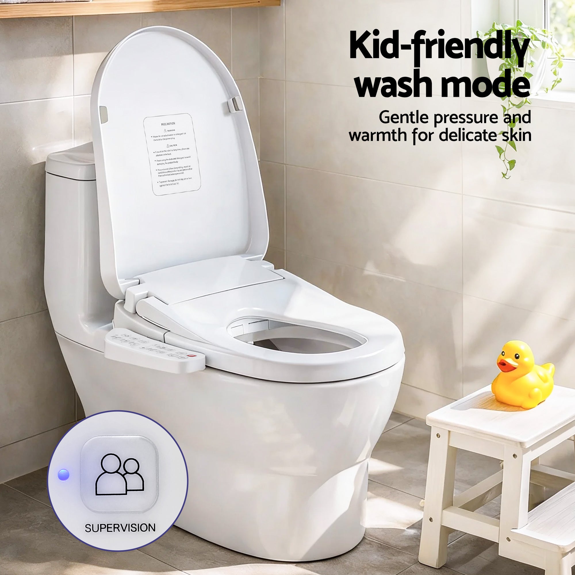 Cefito Electric Bidet Toilet Seat Cover Heated Warm Water Dryer LED Night Light BIDET-ELEC-629G-WH