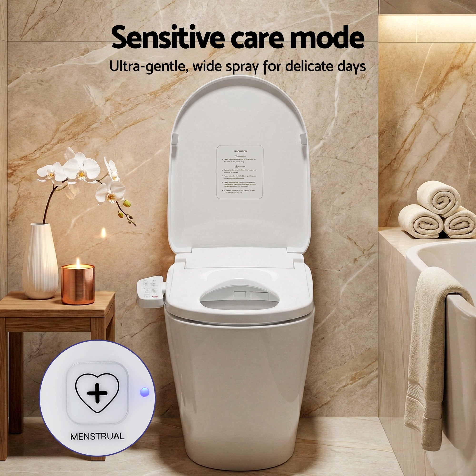 Cefito Electric Bidet Toilet Seat Cover Heated Warm Water Dryer LED Night Light BIDET-ELEC-629G-WH