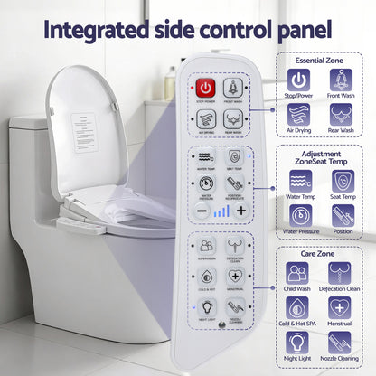 Cefito Electric Bidet Toilet Seat Cover Heated Warm Water Dryer LED Night Light BIDET-ELEC-629G-WH