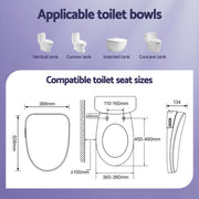 Cefito Smart Electric Bidet Toilet Seat Wireless Remote Heated Dryer Auto Wash BIDET-ELEC-659G-WH