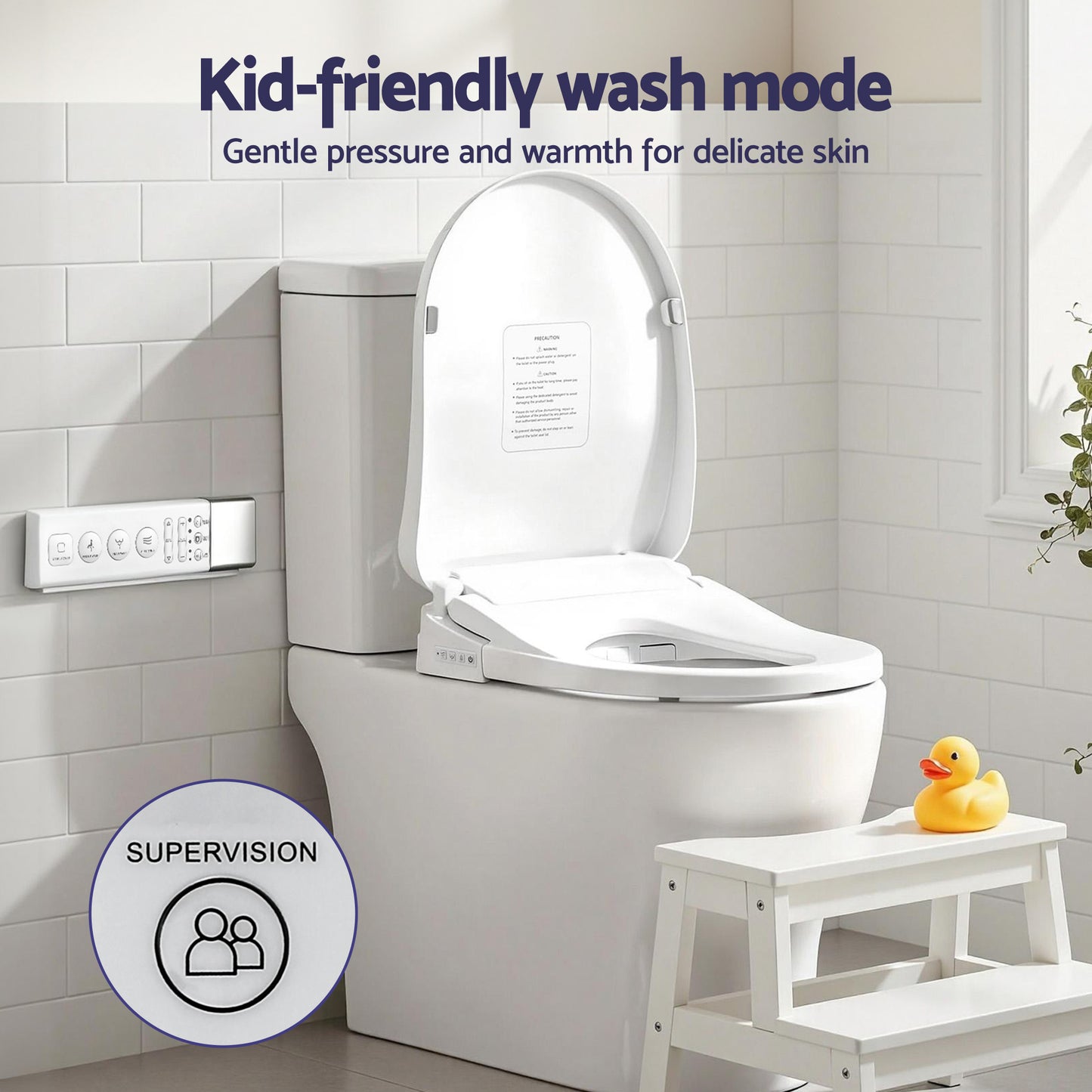 Cefito Smart Electric Bidet Toilet Seat Wireless Remote Heated Dryer Auto Wash BIDET-ELEC-659G-WH