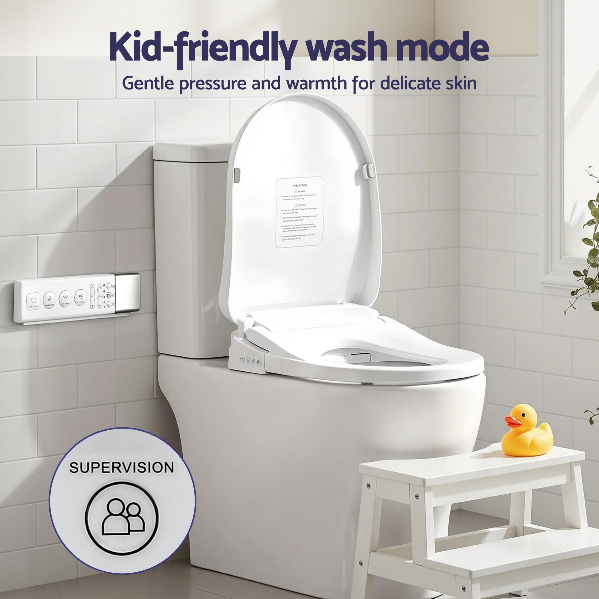 Cefito Smart Electric Bidet Toilet Seat Wireless Remote Heated Dryer Auto Wash BIDET-ELEC-659G-WH