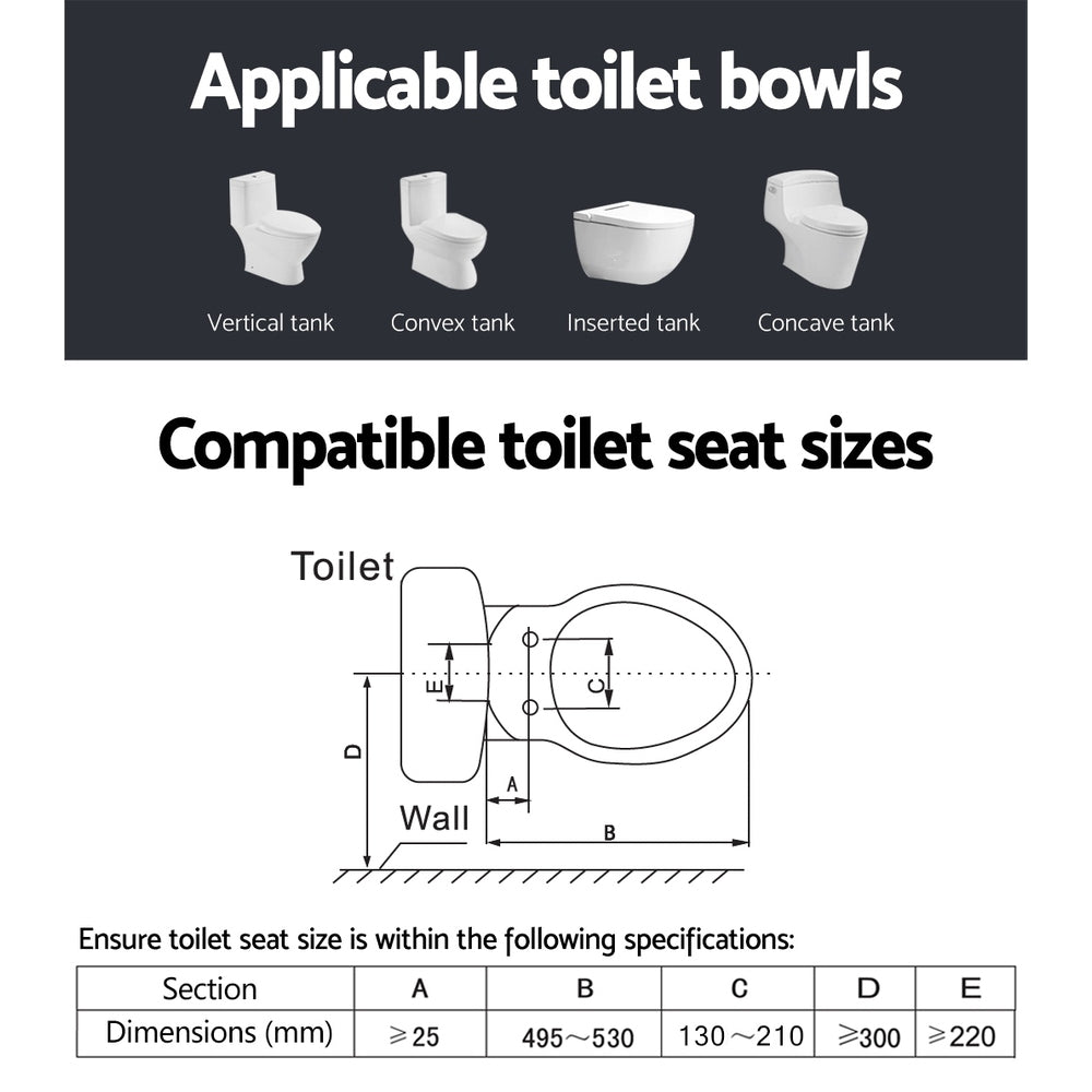 Cefito Electric Bidet Toilet Seat Cover Bathroom Spray Water Wash V Shape BIDET-ELEC-K60-WH