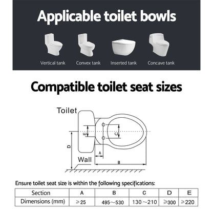 Cefito Electric Bidet Toilet Seat Cover Bathroom Spray Water Wash V Shape BIDET-ELEC-K60-WH