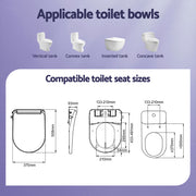 Cefito Electric Bidet Toilet Seat Washing Without Power Heated D-Shape Air Dryer BIDET-ELEC-S003-WH