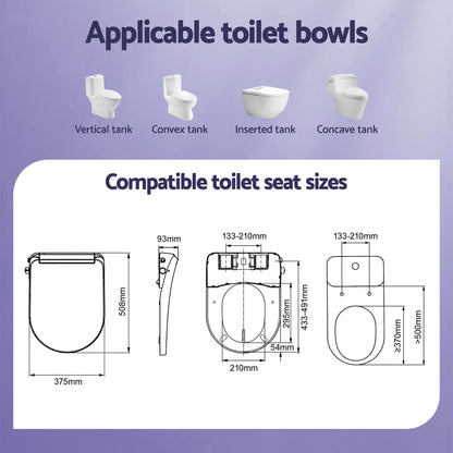 Cefito Electric Bidet Toilet Seat Washing Without Power Heated D-Shape Air Dryer BIDET-ELEC-S003-WH