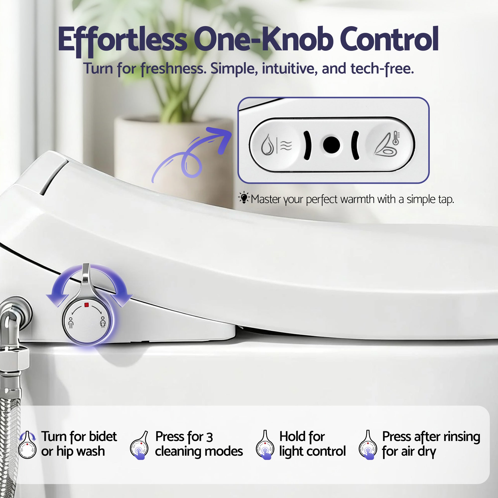 Cefito Electric Bidet Toilet Seat Washing Without Power Heated D-Shape Air Dryer BIDET-ELEC-S003-WH