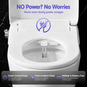 Cefito Electric Bidet Toilet Seat Washing Without Power Heated D-Shape Air Dryer BIDET-ELEC-S003-WH