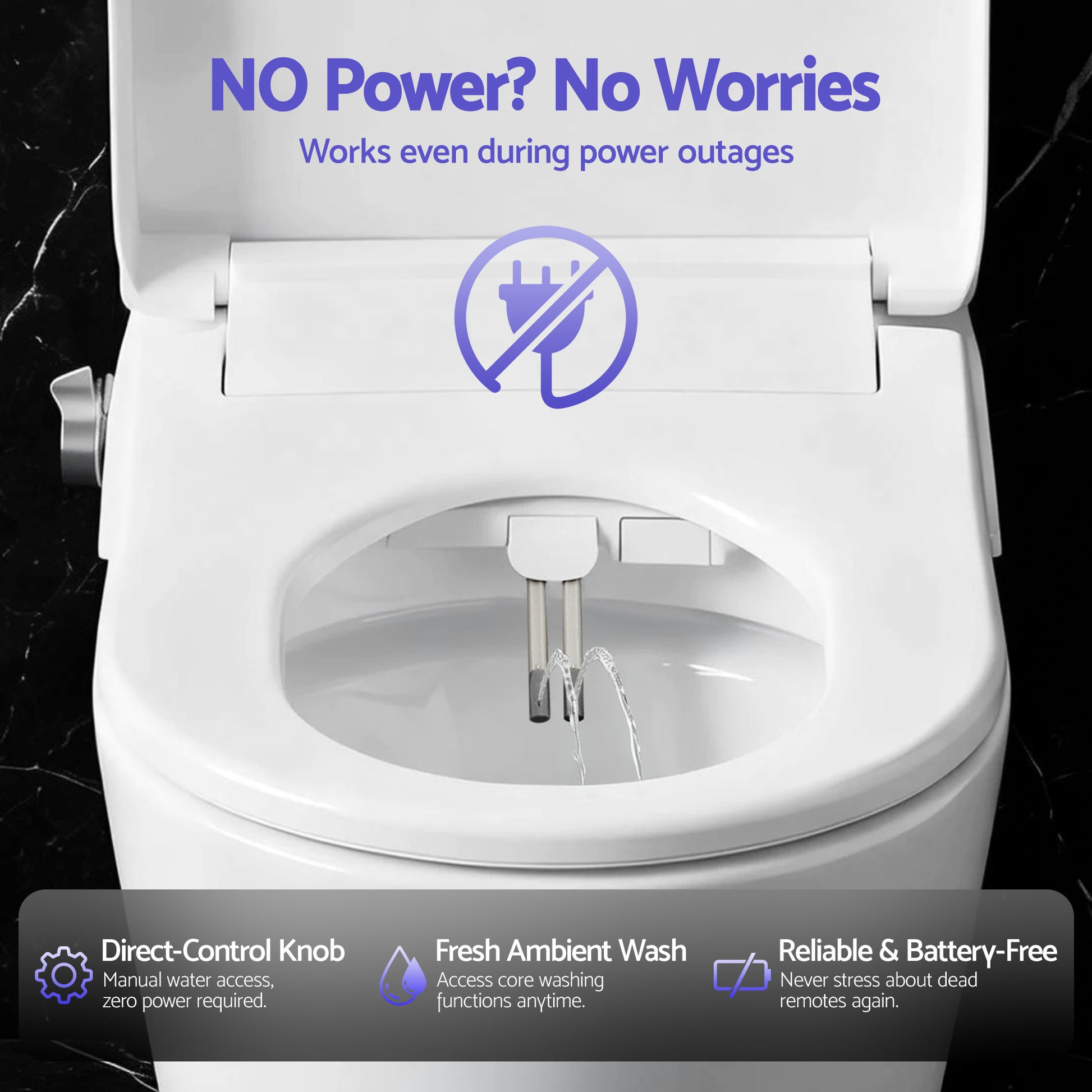 Cefito Electric Bidet Toilet Seat Washing Without Power Heated D-Shape Air Dryer BIDET-ELEC-S003-WH