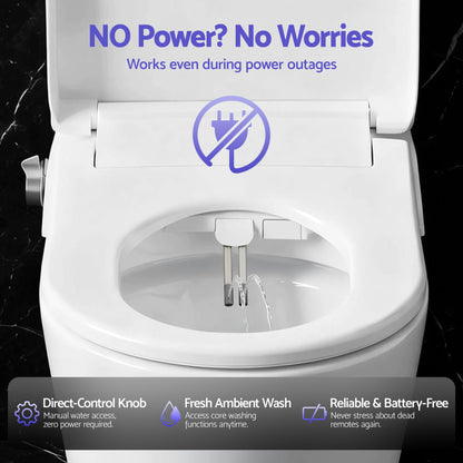 Cefito Electric Bidet Toilet Seat Washing Without Power Heated D-Shape Air Dryer BIDET-ELEC-S003-WH