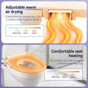 Cefito Electric Bidet Toilet Seat Washing Without Power Heated D-Shape Air Dryer BIDET-ELEC-S003-WH