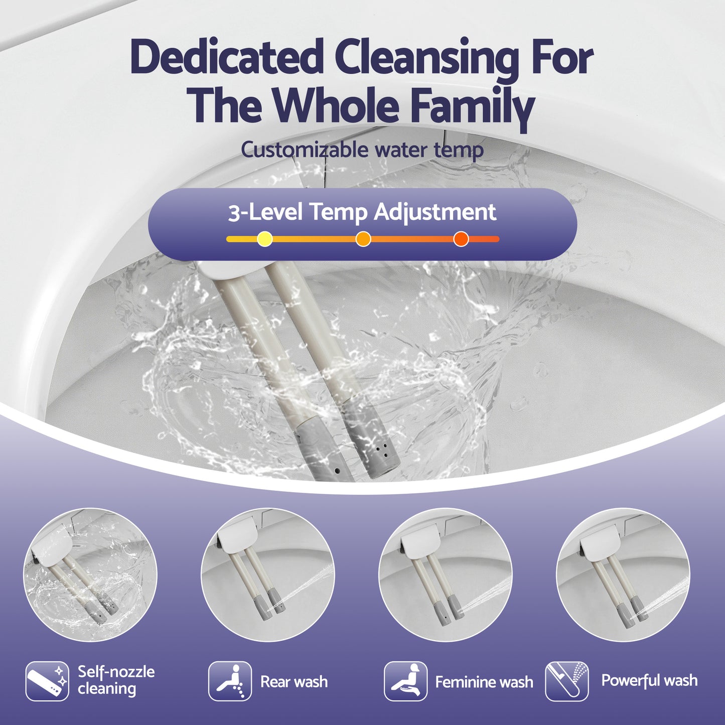 Cefito Electric Bidet Toilet Seat Washing Without Power Heated D-Shape Air Dryer BIDET-ELEC-S003-WH