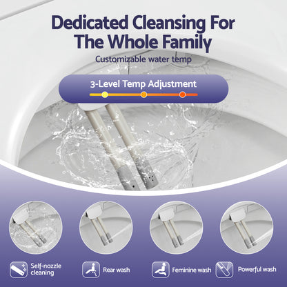 Cefito Electric Bidet Toilet Seat Washing Without Power Heated D-Shape Air Dryer BIDET-ELEC-S003-WH
