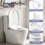 Cefito Electric Bidet Toilet Seat Washing Without Power Heated D-Shape Air Dryer BIDET-ELEC-S003-WH