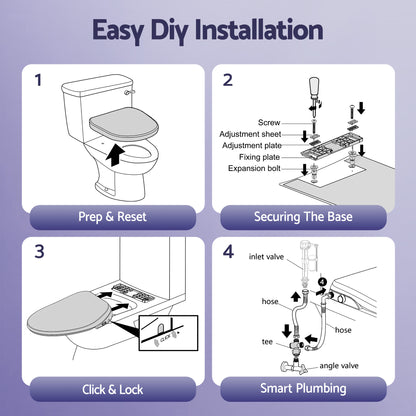 Cefito Electric Bidet Toilet Seat Washing Without Power Heated D-Shape Air Dryer BIDET-ELEC-S003-WH