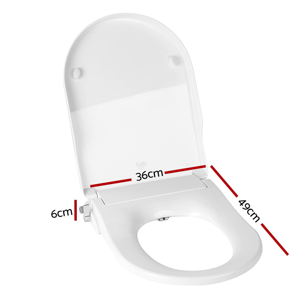Cefito Non Electric Bidet Toilet Seat Cover Auto Smart Water Wash Dry BIDET-N-ELEC-04-WH