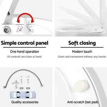 Cefito Non Electric Bidet Toilet Seat Cover Auto Water Spray Wash Knob Control BIDET-N-ELEC-08-WH