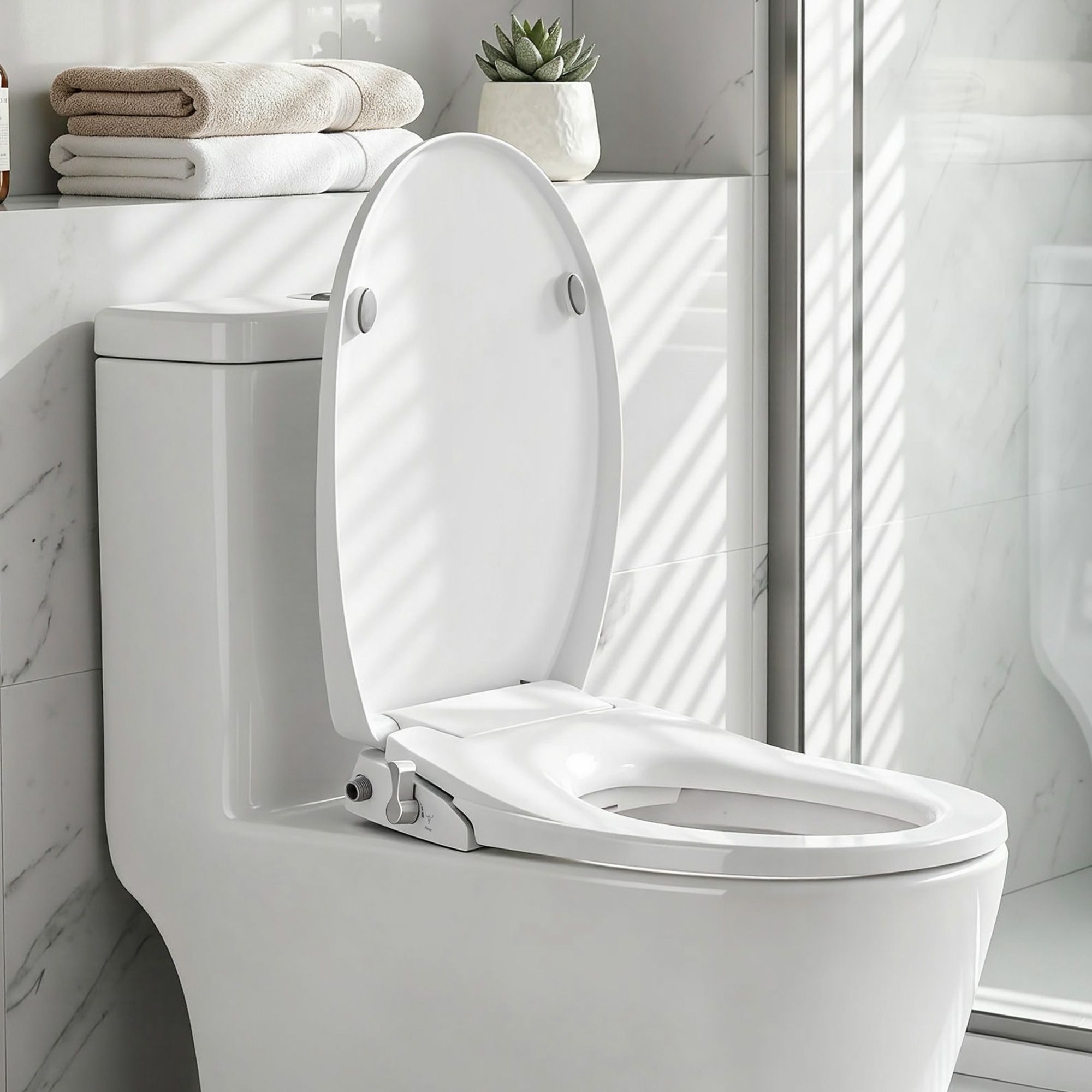 Cefito Non Electric Bidet Toilet Seat O-Shape Dual Nozzle Soft Close WaterMark DIY BIDET-N-ELEC-A106-WH