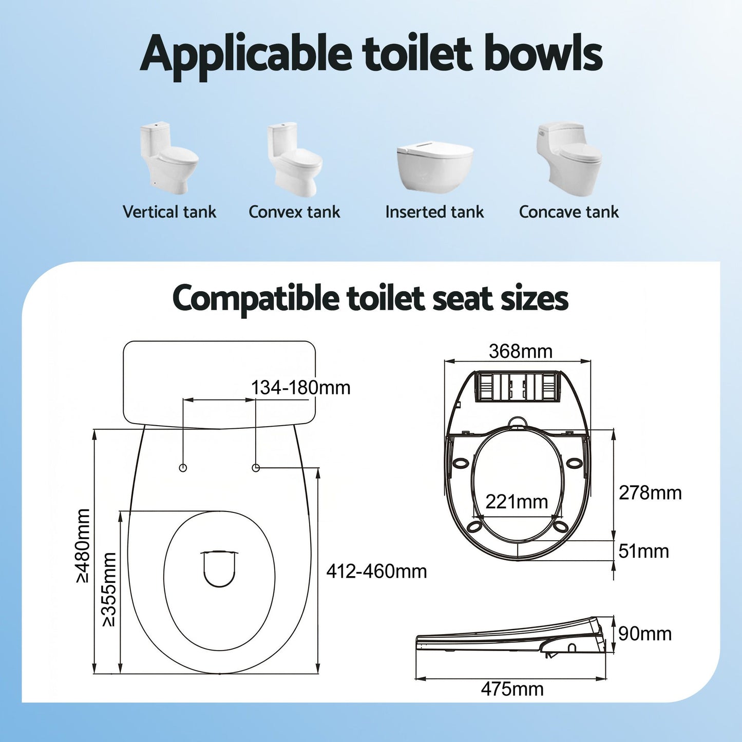 Cefito Non Electric Bidet Toilet Seat O-Shape Dual Nozzle Soft Close WaterMark DIY BIDET-N-ELEC-A106-WH