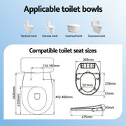 Cefito Non Electric Bidet Toilet Seat O-Shape Dual Nozzle Soft Close WaterMark DIY BIDET-N-ELEC-A106-WH