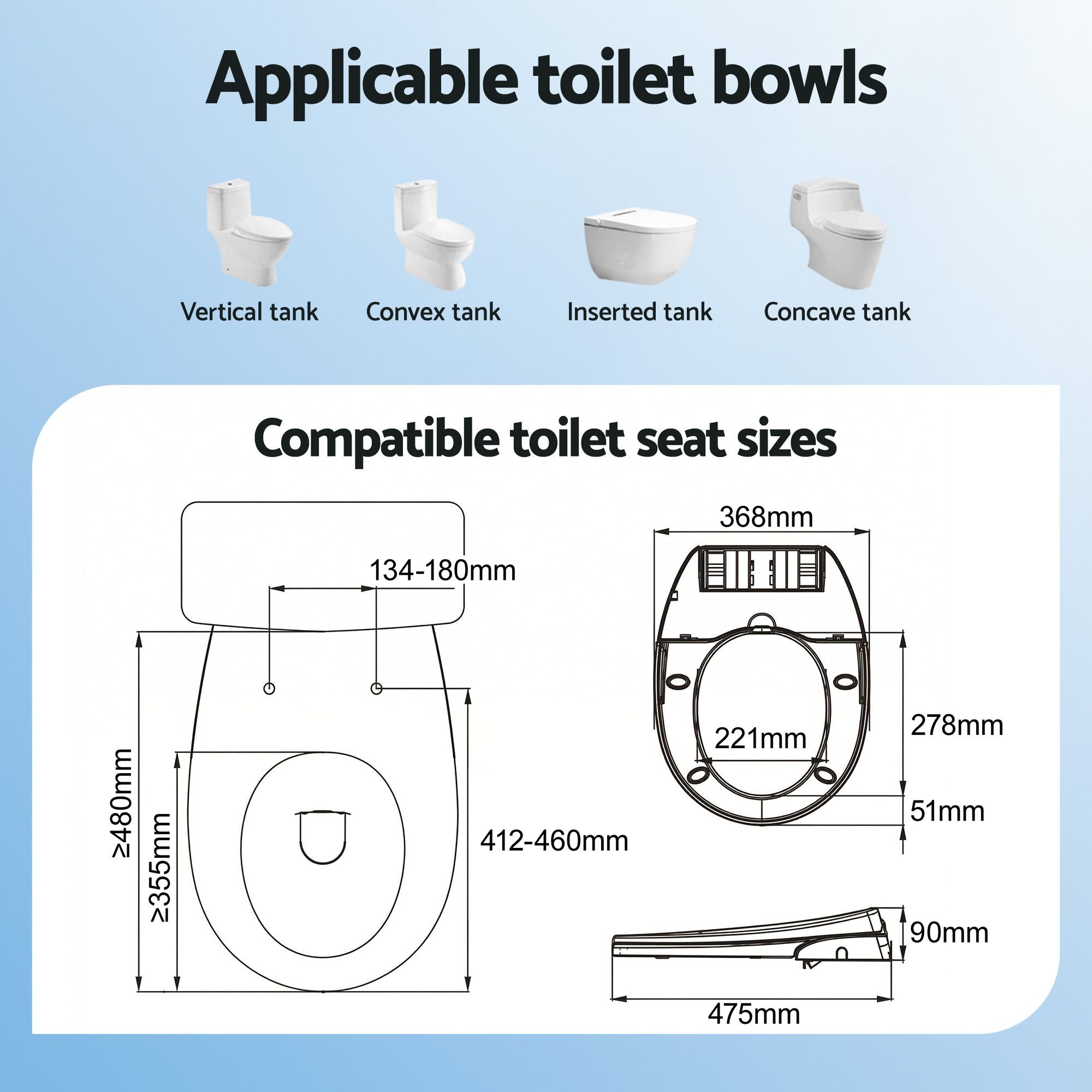 Cefito Non Electric Bidet Toilet Seat O-Shape Dual Nozzle Soft Close WaterMark DIY BIDET-N-ELEC-A106-WH