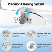 Cefito Non Electric Bidet Toilet Seat O-Shape Dual Nozzle Soft Close WaterMark DIY BIDET-N-ELEC-A106-WH