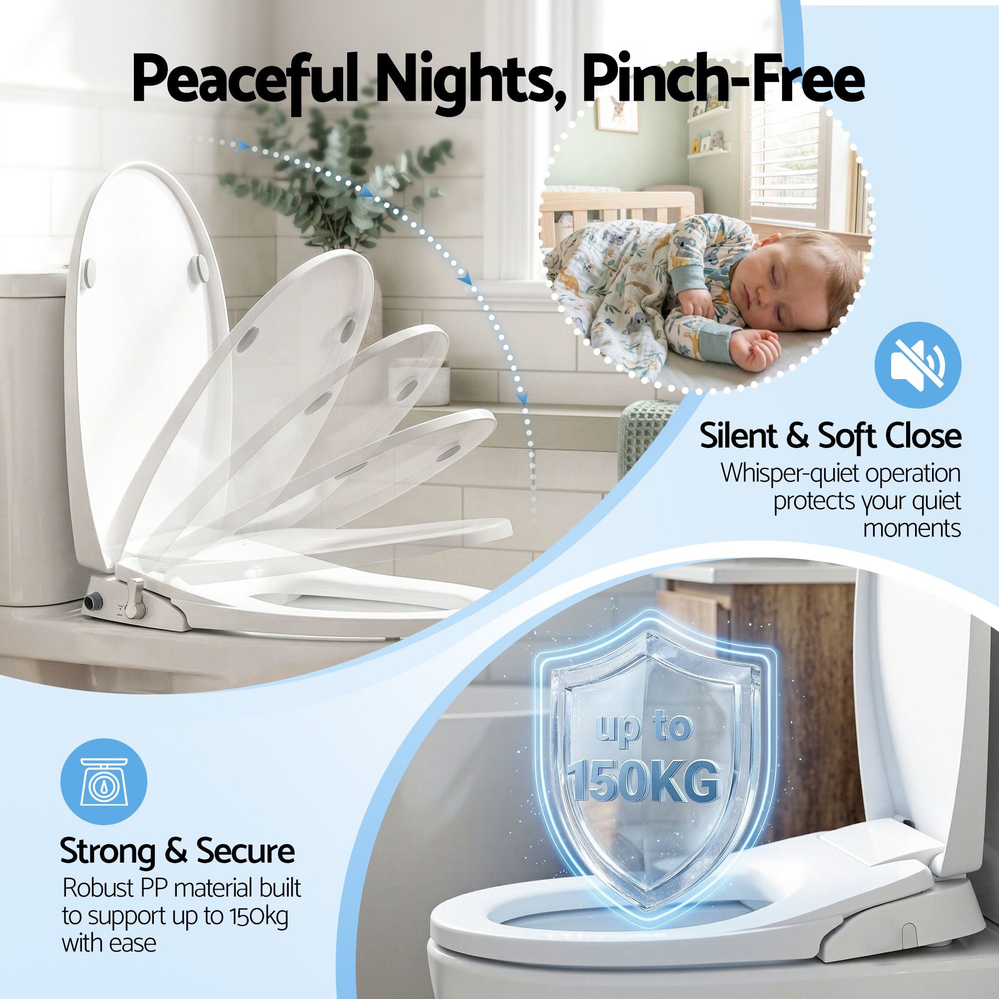 Cefito Non Electric Bidet Toilet Seat O-Shape Dual Nozzle Soft Close WaterMark DIY BIDET-N-ELEC-A106-WH