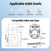 Cefito Non Electric Bidet Toilet Seat D-Shape Dual Nozzle Soft Close WaterMark DIY BIDET-N-ELEC-A108-WH