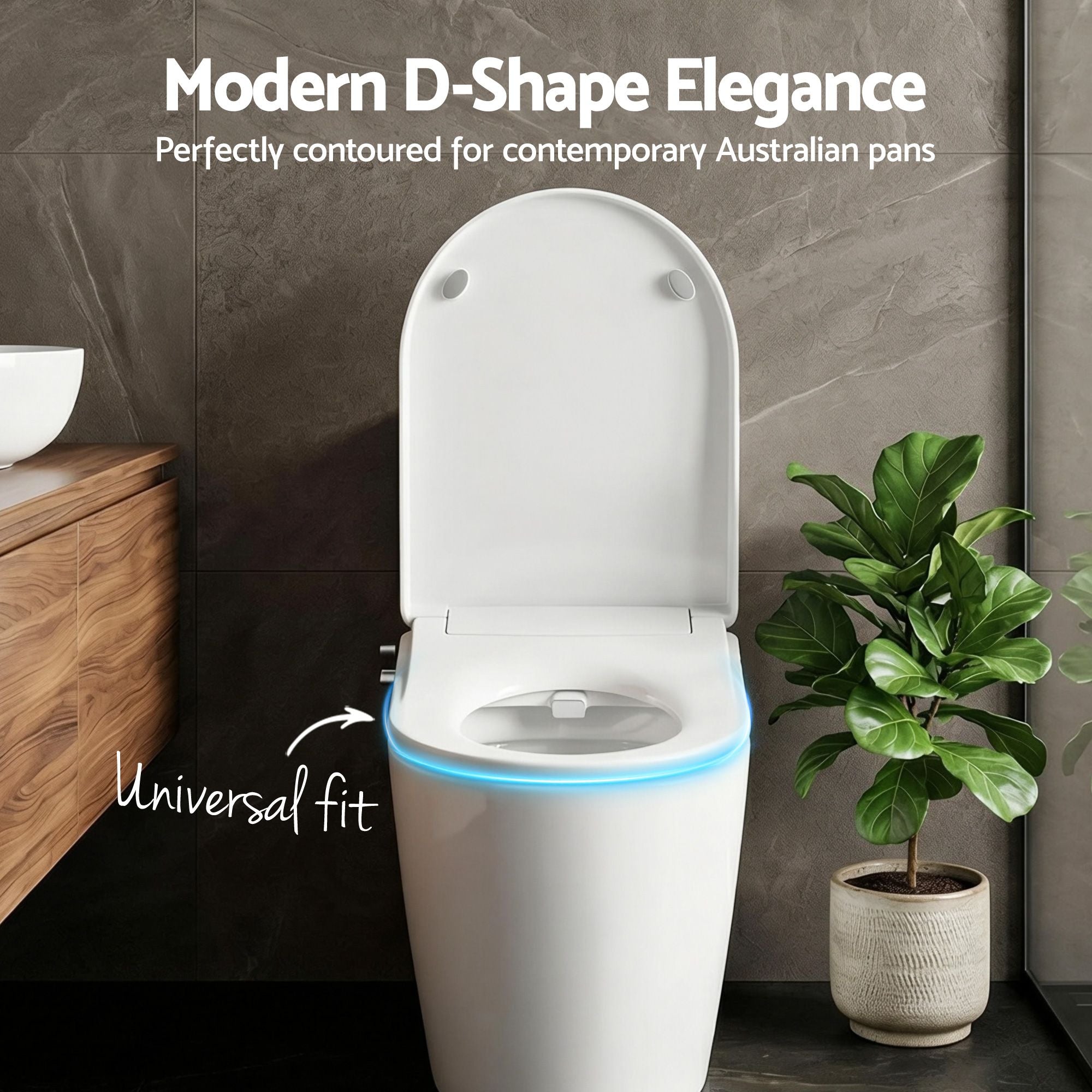 Cefito Non Electric Bidet Toilet Seat D-Shape Dual Nozzle Soft Close WaterMark DIY BIDET-N-ELEC-A108-WH