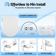 Cefito Non Electric Bidet Toilet Seat D-Shape Dual Nozzle Soft Close WaterMark DIY BIDET-N-ELEC-A108-WH