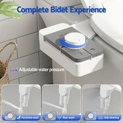 Cefito Non-Electric Ultra-Slim Bidet Attachment Detachable Bidet with Dual Nozzle Frontal & Rear Wash BIDET-PART-B012-WH