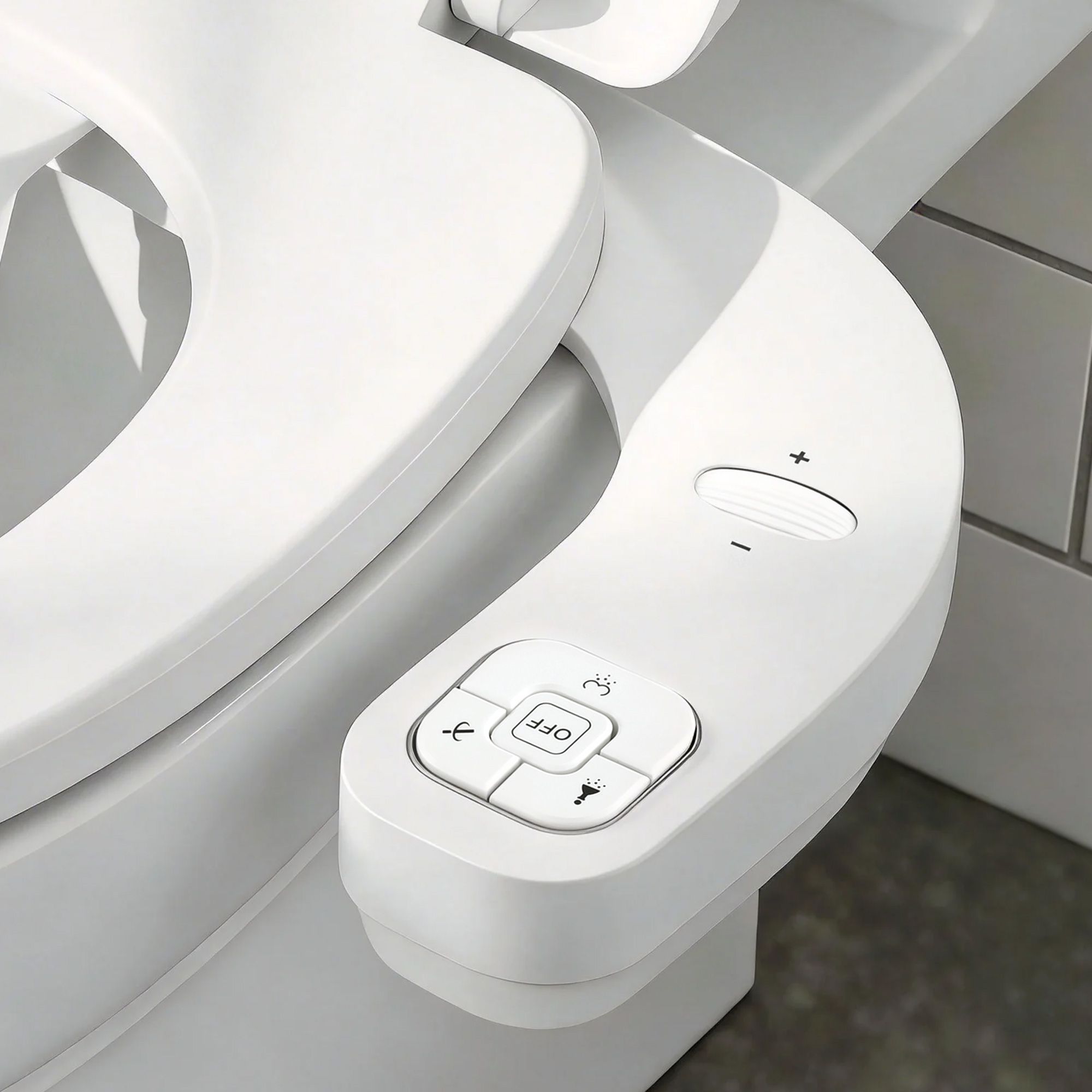 Cefito Ultra-Slim Bidet Attachment Detachable Bidet with Self-Cleaning Dual Nozzle Non-Electric Adjustable BIDET-PART-B014-WH