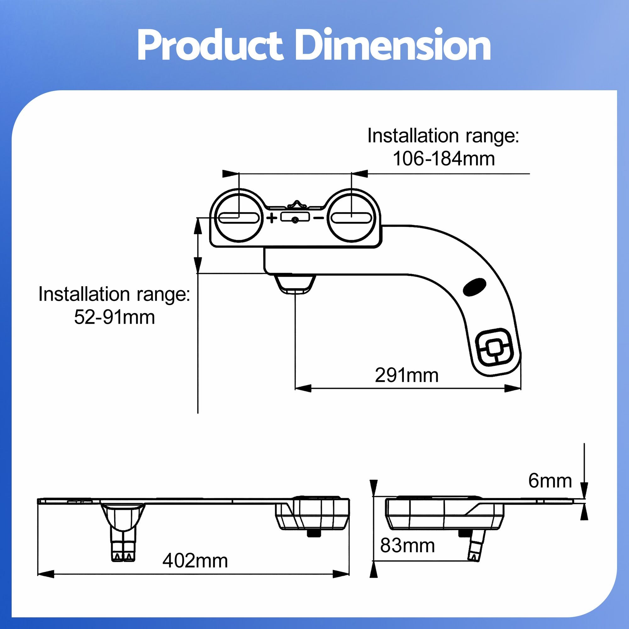 Cefito Ultra-Slim Bidet Attachment Detachable Bidet with Self-Cleaning Dual Nozzle Non-Electric Adjustable BIDET-PART-B014-WH