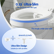 Cefito Ultra-Slim Bidet Attachment Detachable Bidet with Self-Cleaning Dual Nozzle Non-Electric Adjustable BIDET-PART-B014-WH