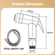 Cefito Handheld Bidet Sprayer for Toilet 1.5m Stainless Steel Hose Jet Spray for Feminine Wash Cloth Diaper BIDET-PART-SPRAY-SV