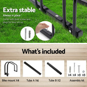 Weisshorn 4 Bike Stand Rack Bicycle Storage Floor Parking Holder Cycling Black BIKE-4-BK