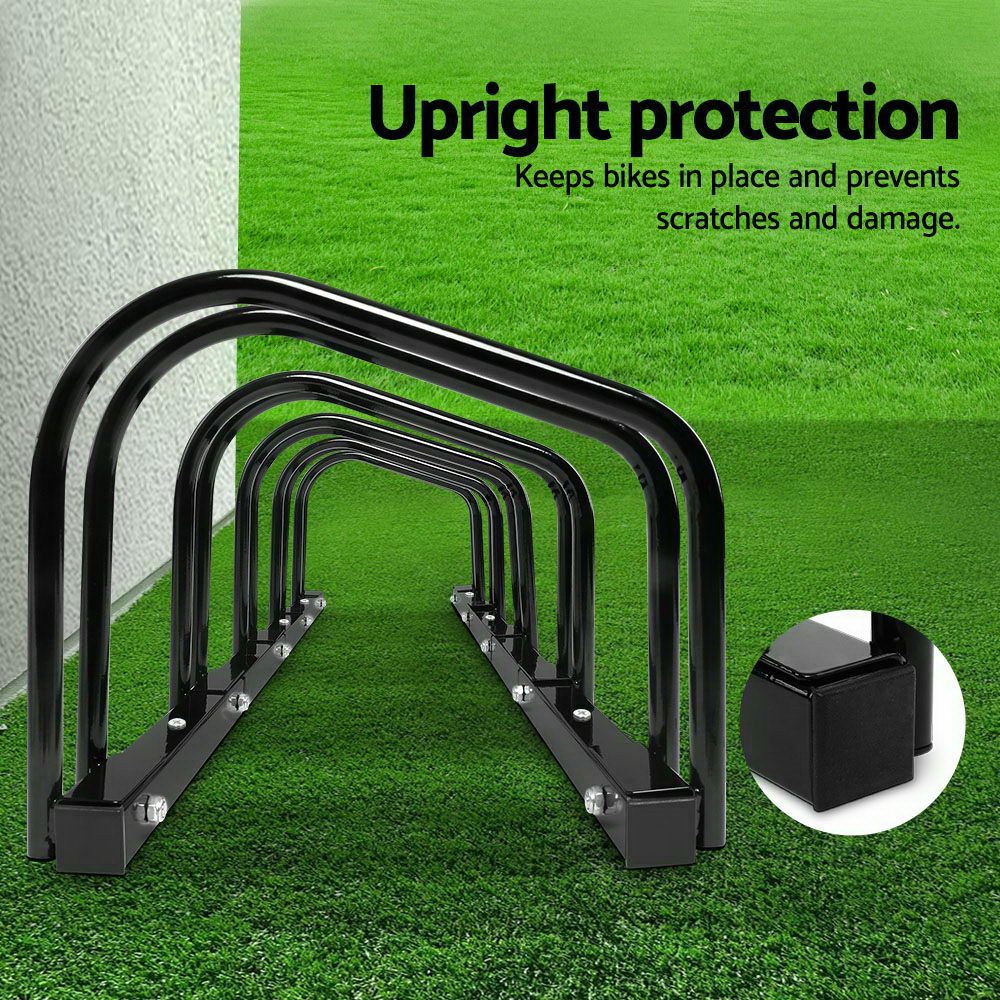 Weisshorn 5 Bike Stand Rack Bicycle Storage Floor Parking Holder Cycling Black BIKE-5-BK