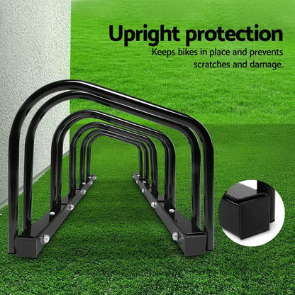Weisshorn 5 Bike Stand Rack Bicycle Storage Floor Parking Holder Cycling Black BIKE-5-BK