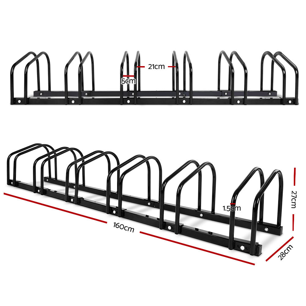Weisshorn 6 Bike Stand Rack Bicycle Storage Floor Parking Holder Cycling Black BIKE-6-BK