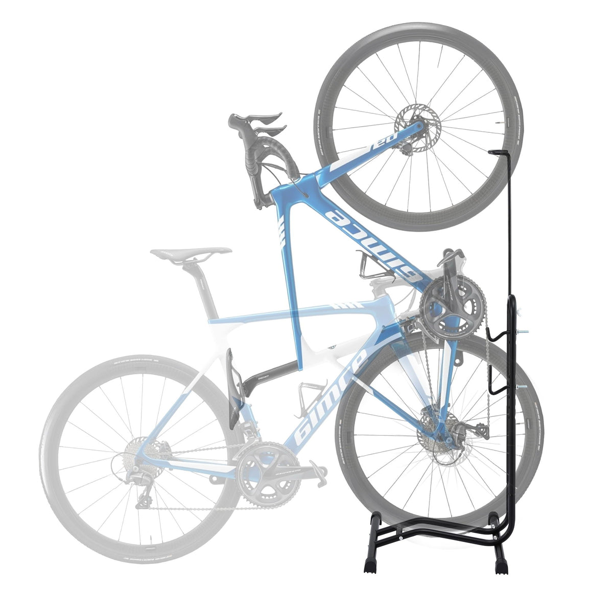 Weisshorn 4-in-1 Bike Parking Stand Vertical Floor Storage Rack for 24"-27.5" Bicycles, Adjustable Height BIKE-STD-BK