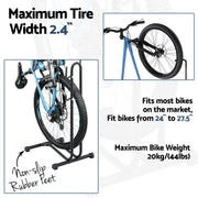 Weisshorn 4-in-1 Bike Parking Stand Vertical Floor Storage Rack for 24"-27.5" Bicycles, Adjustable Height BIKE-STD-BK
